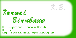 kornel birnbaum business card